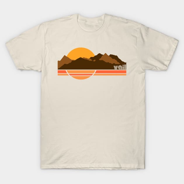 Vail Colorado Retro 70s Tourist Souvenir T-Shirt by darklordpug